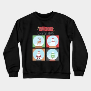 Merry Christmas tree Reindeer Santa Claus Snowman Seasons Greetings Tis The Season To Be Jolly Cute Crewneck Sweatshirt